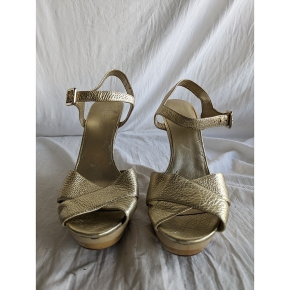 Gold Nine West Block Heels - Excellent Condition